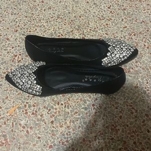 Black bing flats size 9
